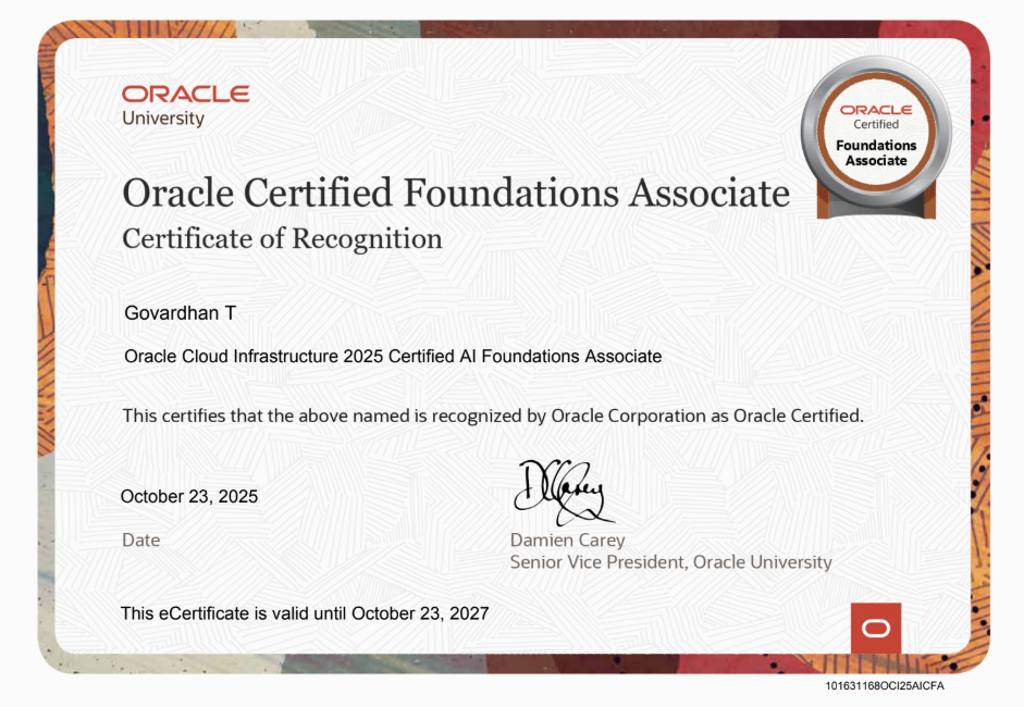Oracle AI Certificate