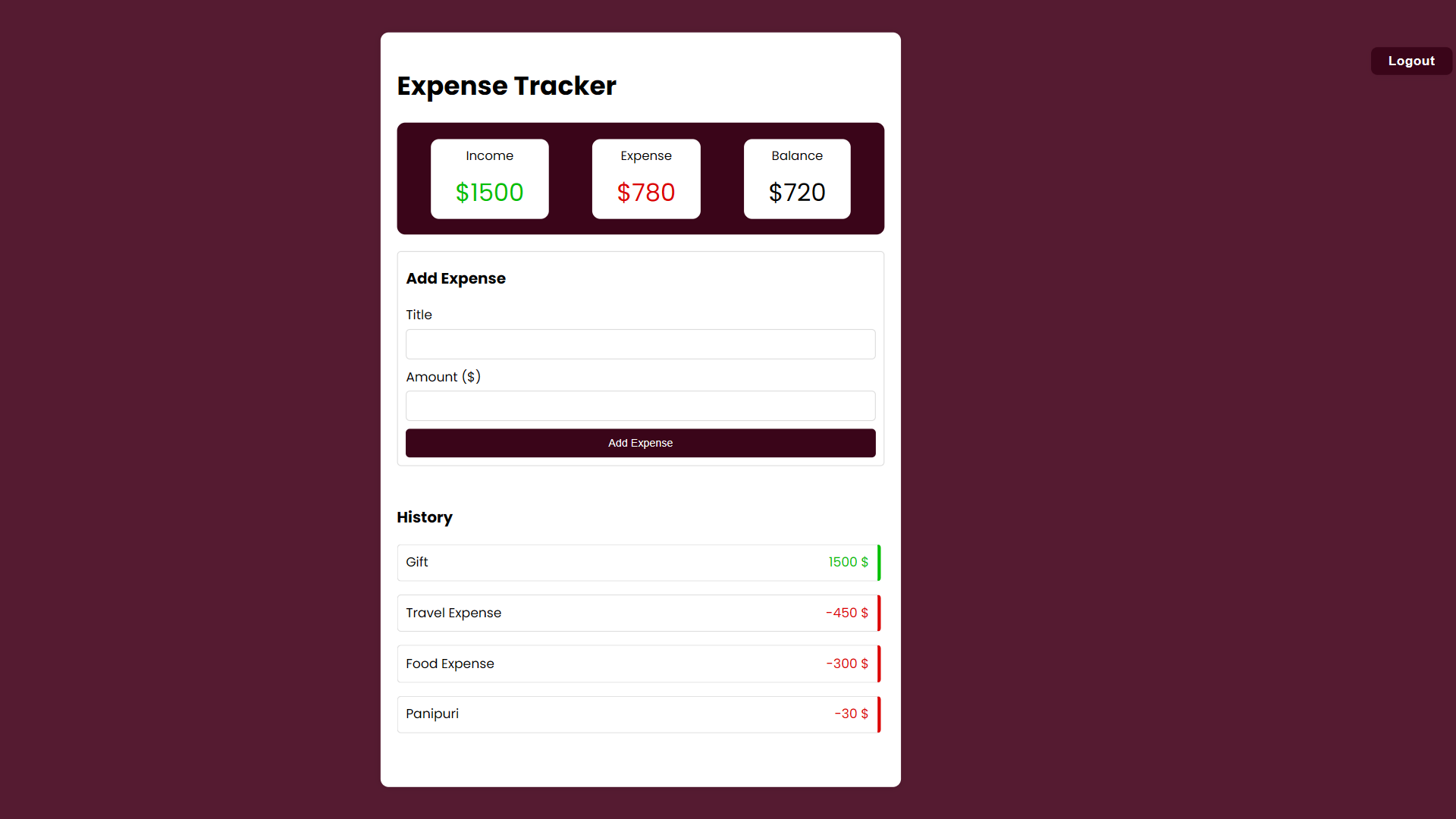 Expense Tracker