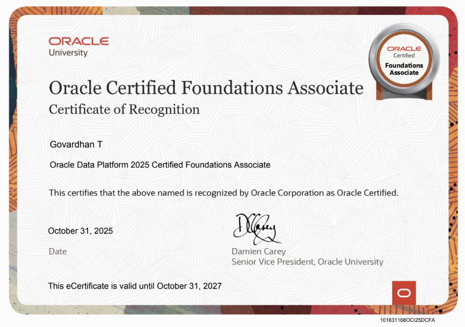 Oracle Data Platform Certificate